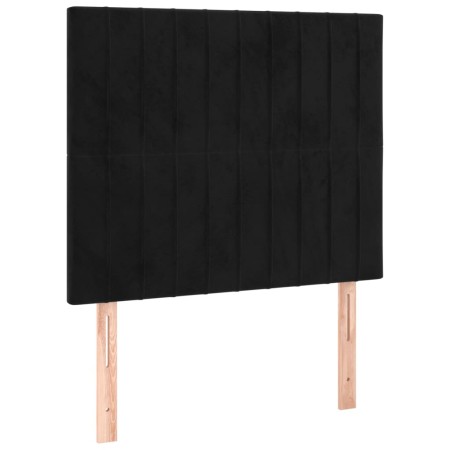 Giroletto a Molle con Materasso Nero 100x200 cm in Velluto