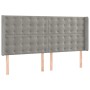 Giroletto a Molle con Materasso Grigio Chiaro 180x200cm Velluto