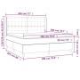 Giroletto a Molle con Materasso Grigio Chiaro 180x200cm Velluto