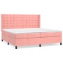 Giroletto a Molle con Materasso Rosa 200x200 cm in Velluto