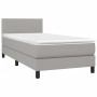 Letto a Molle Materasso e LED Grigio Chiaro 90x200 cm Tessuto