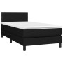 Letto a Molle con Materasso e LED Nero 90x200 cm in Tessuto