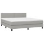 Letto a Molle Materasso e LED Grigio Chiaro 160x200 cm Tessuto