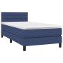 Letto a Molle con Materasso e LED Blu 100x200cm in Tessuto