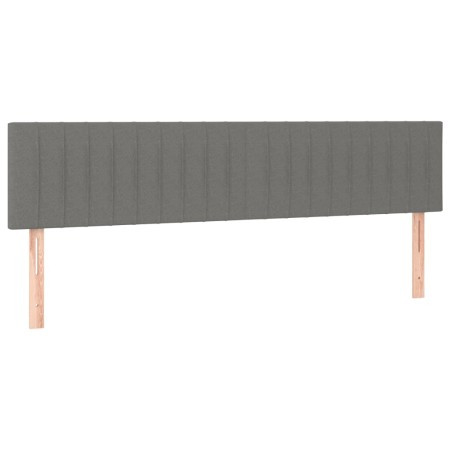 Letto a Molle Materasso e LED Grigio Scuro 180x200cm in Tessuto