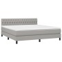 Letto a Molle Materasso e LED Grigio Chiaro 180x200 cm Tessuto