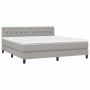 Letto a Molle Materasso e LED Grigio Chiaro 160x200 cm Tessuto