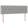 Letto a Molle Materasso e LED Grigio Chiaro 160x200 cm Tessuto