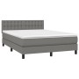 Letto a Molle Materasso e LED Grigio Scuro 140x190cm in Tessuto