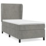 Giroletto a Molle con Materasso Grigio Chiaro 100x200cm Velluto