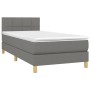 Letto a Molle Materasso e LED Grigio Scuro 90x190 cm in Tessuto