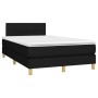 Letto a Molle con Materasso e LED Nero 120x200cm in Tessuto