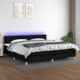 Letto a Molle Materasso e LED Nero 200x200cm in Tessuto