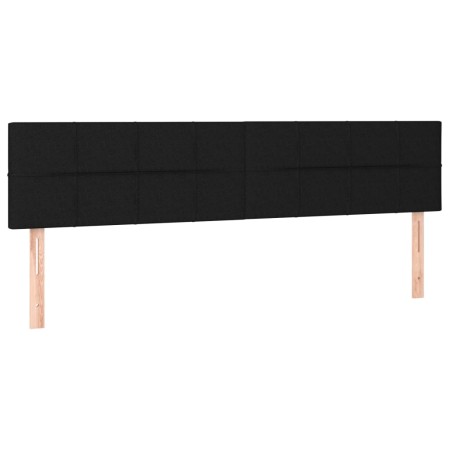 Letto a Molle Materasso e LED Nero 200x200cm in Tessuto