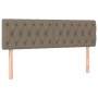 Letto a Molle con Materasso e LED Tortora 140x200 cm in Tessuto