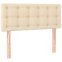 Letto a Molle con Materasso e LED Crema 80x200 cm in Tessuto