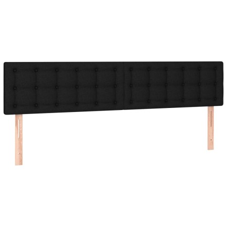 Letto a Molle con Materasso e LED Nero 180x200cm in Tessuto