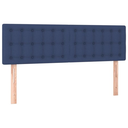 Letto a Molle con Materasso e LED Blu 140x200 cm in Tessuto