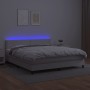 Giroletto Molle con Materasso e LED Bianco 180x200cm Similpelle