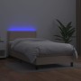 Giroletto Molle Materasso e LED Cappuccino 100x200cm Similpelle