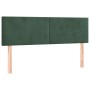 Letto a Molle con Materasso e LED Verde Scuro 140x190cm Velluto