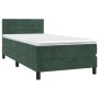 Letto a Molle con Materasso e LED Verde Scuro 80x200cm Velluto