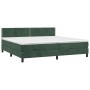 Letto a Molle con Materasso e LED Verde Scuro 200x200cm Velluto