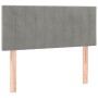 Letto a Molle Materasso e LED Grigio Chiaro 90x190 cm Velluto