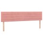 Letto a Molle con Materasso e LED Rosa 200x200 cm in Velluto