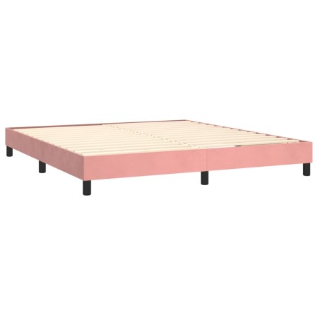 Letto a Molle con Materasso e LED Rosa 180x200 cm in Velluto