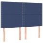 Letto a Molle con Materasso e LED Blu 140x200 cm in Tessuto