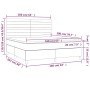 Letto a Molle Materasso e LED Grigio Chiaro 160x200 cm Tessuto