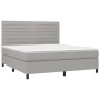 Letto a Molle Materasso e LED Grigio Chiaro 180x200 cm Tessuto