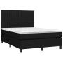 Letto a Molle con Materasso e LED Nero 140x200 cm in Tessuto