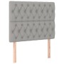 Letto a Molle Materasso e LED Grigio Chiaro 90x200 cm Tessuto