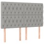 Letto a Molle Materasso e LED Grigio Chiaro 140x190 cm Tessuto