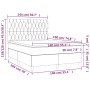 Letto a Molle Materasso e LED Grigio Chiaro 140x190 cm Tessuto