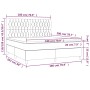 Letto a Molle con Materasso e LED Tortora 180x200 cm in Tessuto