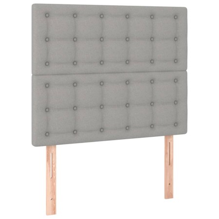 Letto a Molle Materasso e LED Grigio Chiaro 80x200 cm Tessuto