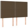 Letto a Molle Materasso e LED Marrone Scuro 140x200 cm Tessuto