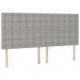 Letto a Molle Materasso e LED Grigio Chiaro 200x200 cm Tessuto