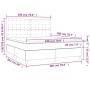 Letto a Molle Materasso e LED Grigio Scuro 180x200cm in Tessuto
