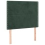 Letto a Molle con Materasso e LED Verde Scuro 100x200cm Velluto