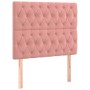 Letto a Molle con Materasso e LED Rosa 120x200 cm in Velluto