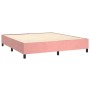 Letto a Molle con Materasso e LED Rosa 180x200 cm in Velluto