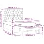 Giroletto a Molle con Materasso Grigio Scuro 140x200cm Tessuto