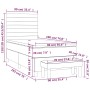 Giroletto a Molle con Materasso Blu 90x190 cm in Tessuto
