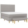 Giroletto a Molle con Materasso Grigio Chiaro 140x200cm Tessuto