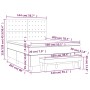 Giroletto a Molle con Materasso Grigio Chiaro 140x200cm Tessuto
