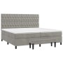 Giroletto a Molle con Materasso Grigio Chiaro 200x200cm Velluto